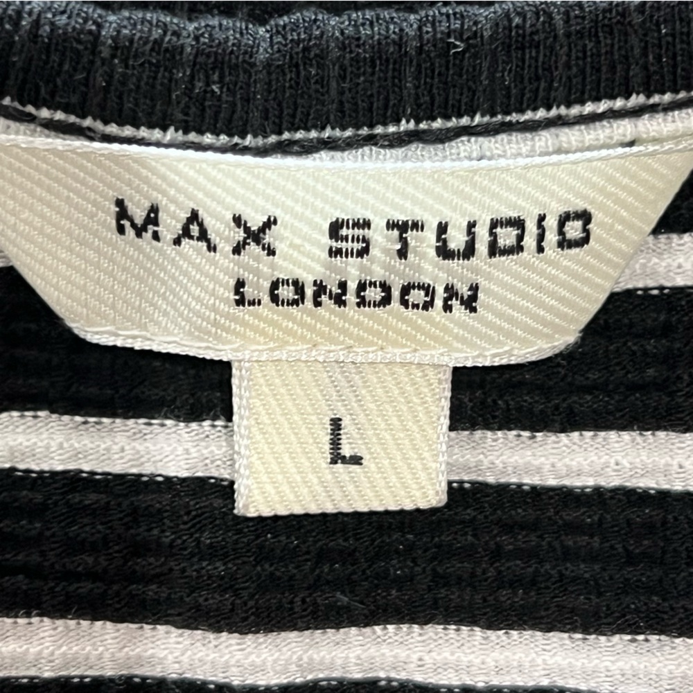 Max Studio Black and White Flutter Sleeve Blouse - Picture 3 of 4